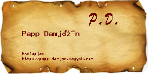 Papp Damján névjegykártya